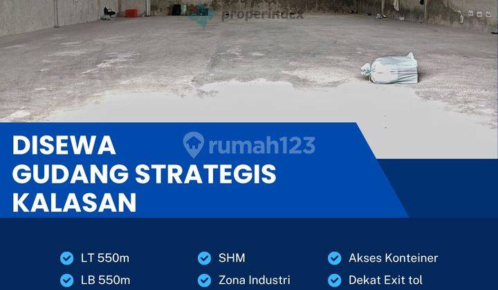 Disewakan Gudang Strategis Zona Industri Luas 550m2 Sleman,Yogyakarta  1