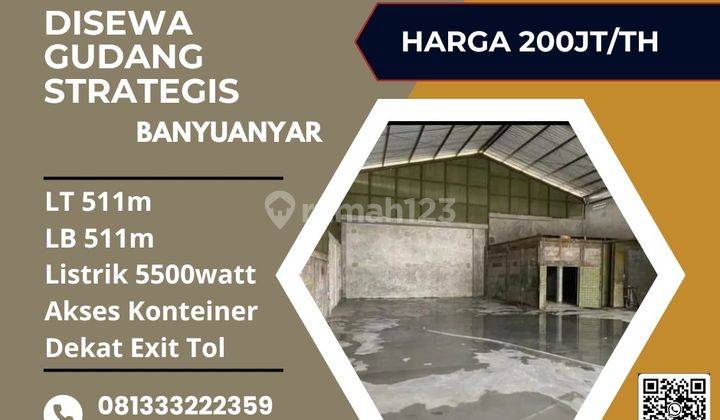 Disewakan Gudang Industri Pergudangan 511m2 Berlimbah Banyuanyar,solo 1