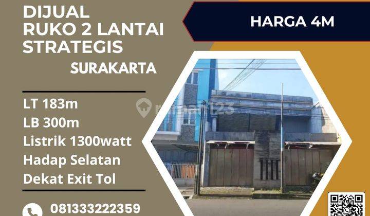 Dijual Ruko Strategis 2 Lantai Luas 183m2 Banjarsari,solo  1