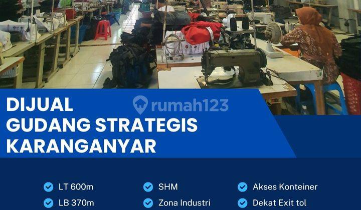 Dijual Cepat Gudang Zona Industri,Lokasi Karanganyar,Luas 600m2 Bu! 1