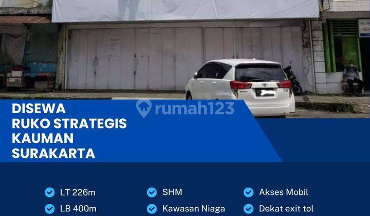 Disewa Ruko Strategis 3 Lantai Luas 226m2 Kauman,solo 1