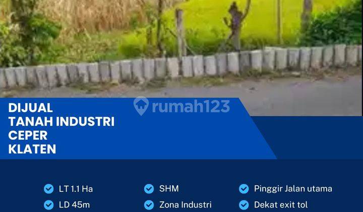 Dijual Tanah Zona Industri 1,1 Hektar Berlimbah Ceper,klaten 1