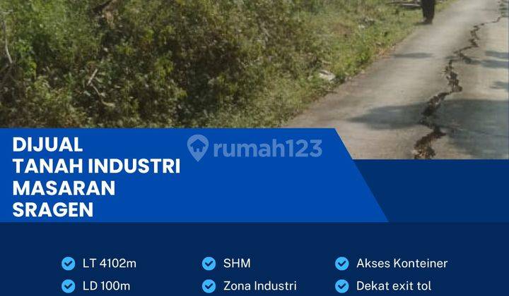 Dijual Tanah Zona Industri 4102m2 Berlimbah Masaran,Sragen 1