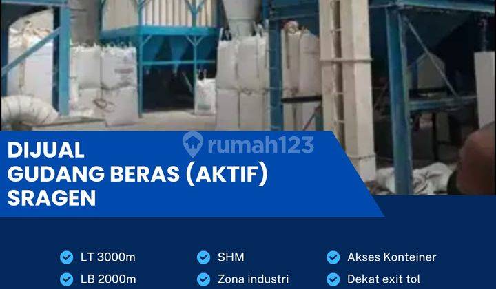 Dijual Gudang Beras Aktif Pergudangan 3000m2 Berlimbah Sragen  1