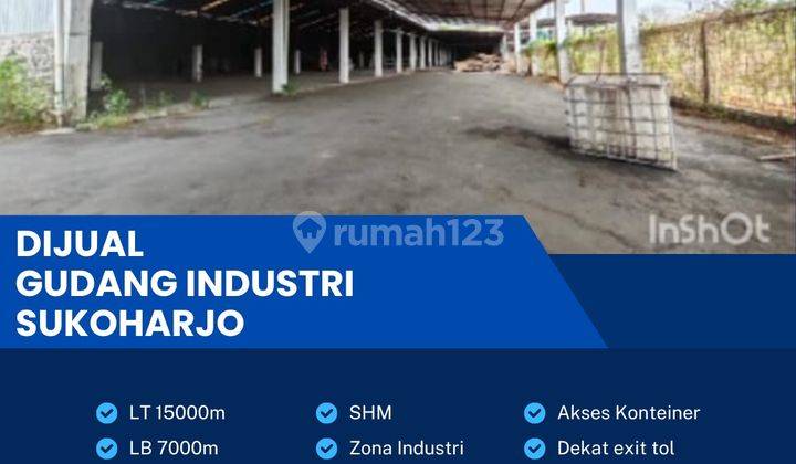 Dijual Gudang Zona Industri,lokasi Sukoharjo,luas 1,5 Ha,bu  1