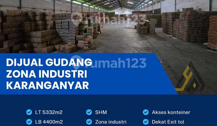 Dijual gudang industri lokasi Palur Karanganyar luas 5332m  1