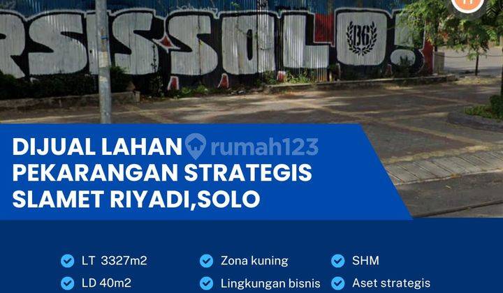 Tanah Luas Dijual di Slamet Riyadi Solo – 3327m² SHM, Cocok Industri & Investasi Besar!
