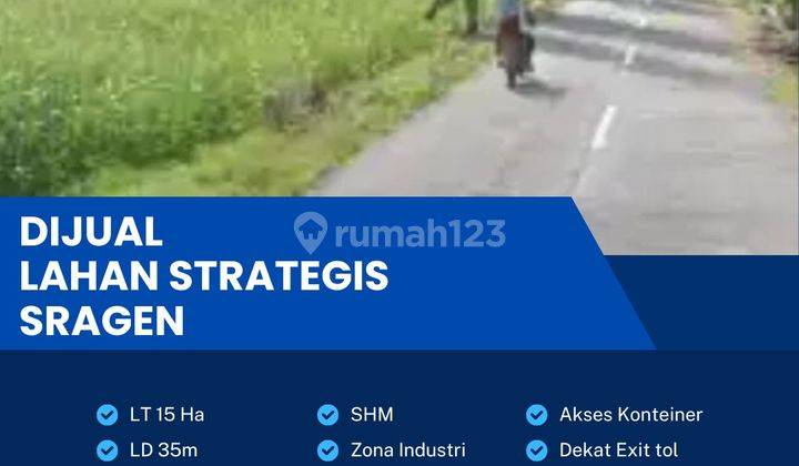 Dijual Lahan Strategis Industri,lokasi Sambung Macan,sragen,15 Ha,bu  1