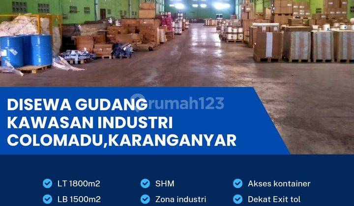 Sewa Cepat! Gudang 1800m² di Bolon Colomadu, SHM, Akses Kontainer, Dekat Bandara & Tol! 1