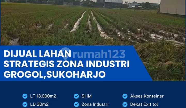 Dijual lahan industri lokasi parangjoro luas 13000m BU! 2