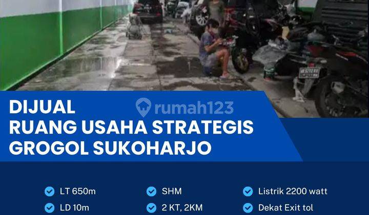 Dijual Ruang Usaha,lokasi Strategis Grogol,sukoharjo 650m2,BU  1