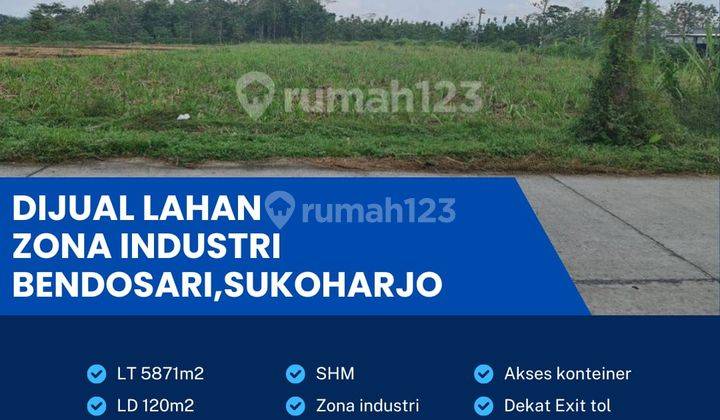 Dijual lahan industri Puhbogor Sukoharjo luas 5871m BU! 1