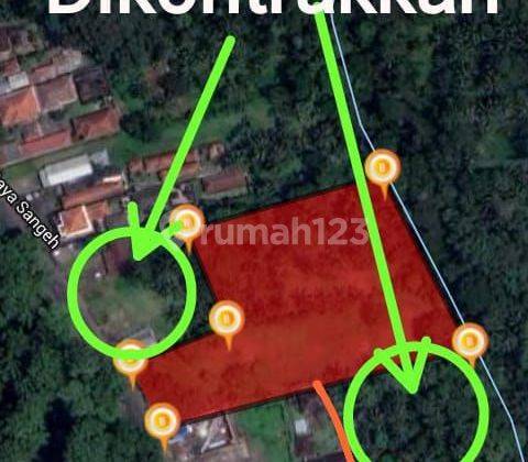 TOP URGENT LAND FOR SALE ON THE MAIN ROAD SANGEH ABIANSEMAL BADUNG LOCATION 1