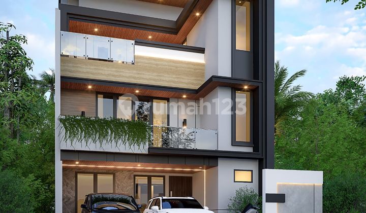 Rumah Mewah Modern Kontemporer 2,5 Lantai + Double Rooftop, Tanah Luas Harga Murah Dekat Tol Brigif, Jaksel