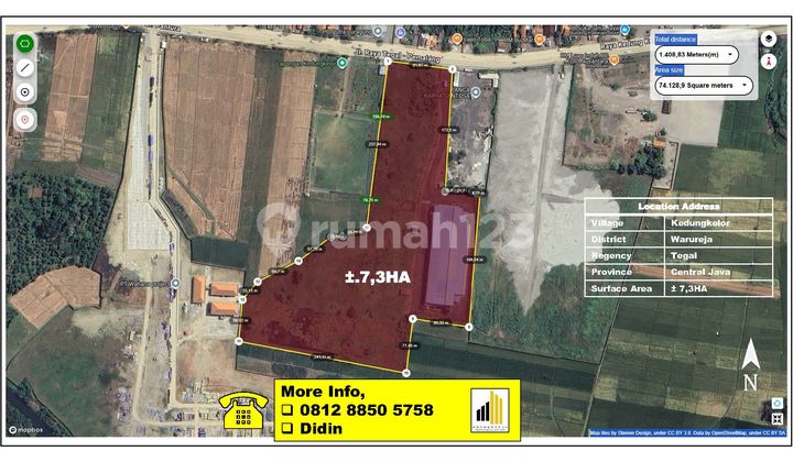 Penawaran Tanah Bangunan Peruntukan Industri Desa Kedungkelor Kecamatan Warureja Kabupaten Tegal Luas ± 73.726M² Penawaran Tanah Bangunan Peruntukan Industri Desa Kedungkelor Kecamatan Warureja Kabupaten Tegal Luas ± 73.726M²
