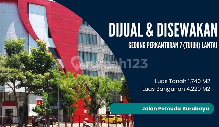 Office Building on Pemuda Main Road in front of Delta Plaza Kayoon MEGA 7 Floors Near Tunjungan