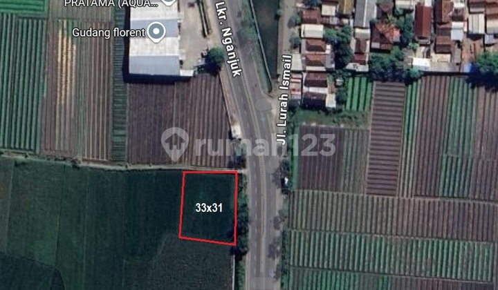 Nganjuk Bypass Sukomoro Land, 3Km to Toll Road, Area 1031 m2 (33x31), Very IDEAL Shape