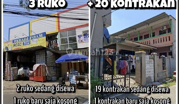 Dijual 3 Ruko + 20 Kontrakan Akses Strategis di Pasar Cipondoh 1