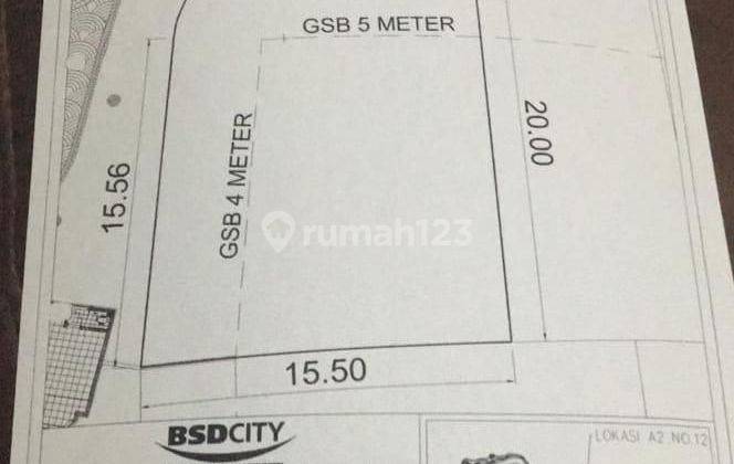 Kavling Mewah Hoek Lokasi Bagus Dekat Akses Tol Bsd City 2