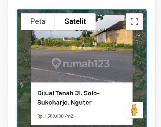 Dijual Tanah di Kedawung, Nguter, Sukoharjo. Jalan Raya Sukoharjo Wonogiri 2