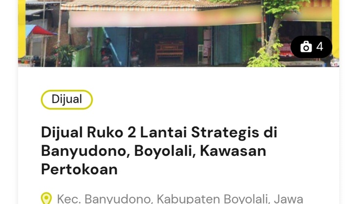 Dijual Ruko di jalan Pengging, Banyudono