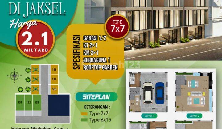 Dijual Rumah Brandnew Jl. Harun Gandaria Kebayoran Lama Jakarta Selatan 1