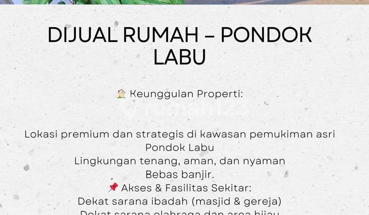 Rumah di Pondok Labu Pinggir Jalan, Lokasi Strategis Dijual 2