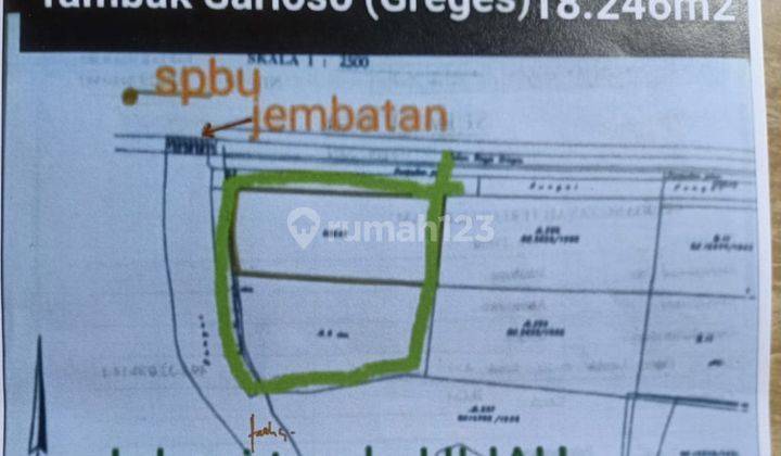 Dijual Tanah Raya Tambak Osowilangun Greges Dekat Margomulyo Hadap Raya 2