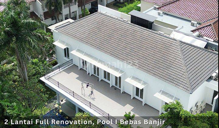 Rumah 2 Lantai Modern Minimalis + Balcony, Ada Pool, Taman Luas  1