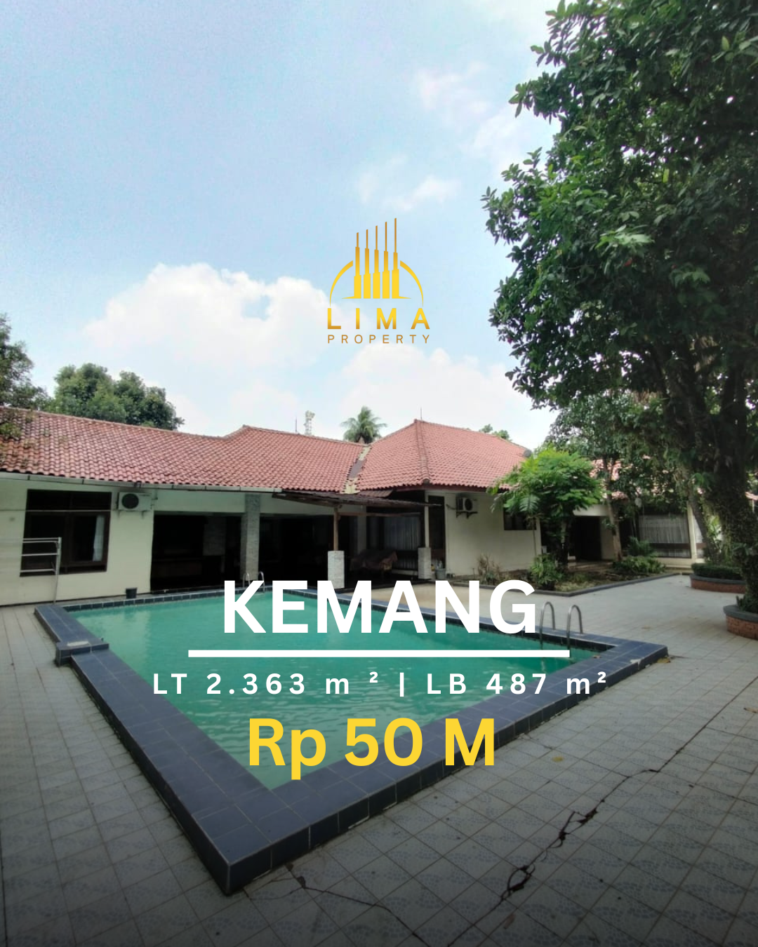 Rumah Kemang Taman Luas Pinggir Jalan Raya Good Invest Rumah Kemang Taman Luas Pinggir Jalan Raya Good Invest