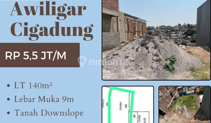 Dijual Kavling SHM Tanah Downslope di Daerah Awiligar Cigadung 2