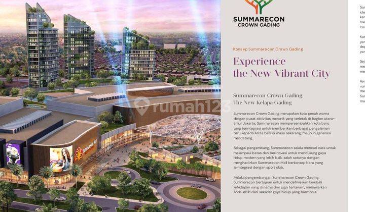 SUMMARECON CROWN GADING RUMAH MINIMALIS CANTIK 2 LANTAI 1