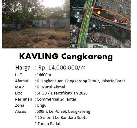 Tanah di Cengkareng, Jakarta Barat, DKI Jakarta , Jakarta Barat 16.600 m² 2