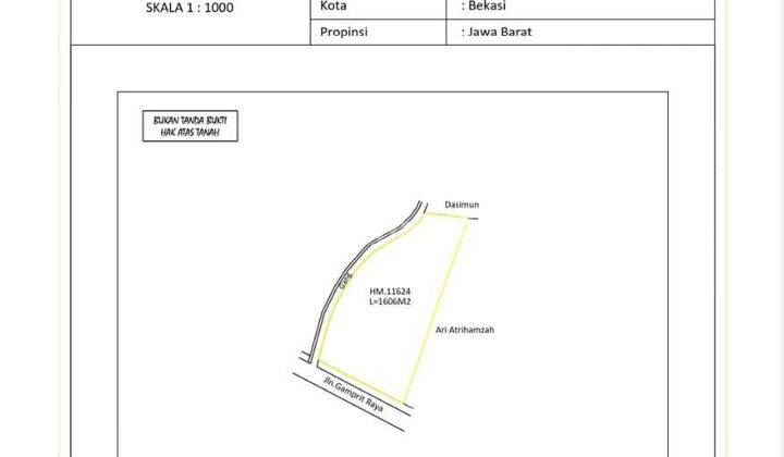 Tanah Kavling 1606m² surat SHM  di Jatiwaringin Bekasi  2