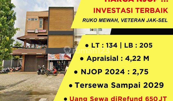 HARGA NJOP !!
INVESTASI TERBAIK !!
RUKO MEWAH VETERAN RAYA JAKARTA SELATAN
TERSEWA SAMPAI 2029

LT.134
LB.205
SHM
Apraisial : 4,22 M
njop 2024 : 2.75
Uang Sewa akan di refund 750 JT
dijual : 2.75 M nett 1