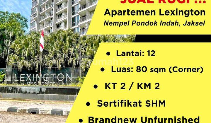 Termurah!! Turun Harga!jual Cepat Apartement Lexington Residence Alamat: Jl. Deplu Raya, Pondok Pinang, Jakarta Selatanlantai: 12luas: 80sqm (corner) Kamar Tidur: 2kamar Mandi: 2kondisi: Brandnew Unfurnished (kosong) Ada Mini Balkonsertifikat: Shmbisa Cas 1