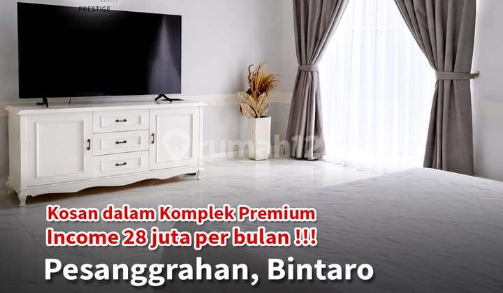 Exclusive South Jakarta Boarding House in Bintaro Area for Sale - Ozone Residence Boarding House Bintaro Property Details:- Certificate of Ownership (SHM)- Land Area 188 m²- Building Area 450 m²- 3-Story Building- North - South FacingRoom Layout:- 1st Floor: 2 Rooms + 1 Room 1