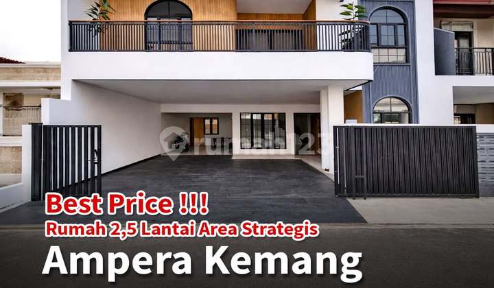 For Sale New House in Ampera-Kemang. South Jakarta * Quiet & Safe Neighborhood* Flood-Free* Comfortable Road Access* Strategic, Close & Easy Access to Tb Simatupang Toll Road & Kebayoran SCBD Arealt: 155 m2lb: 430 m2SHT KT: 4 + 1Km: 5 + 12.5-Story Building* Master Bedroom A