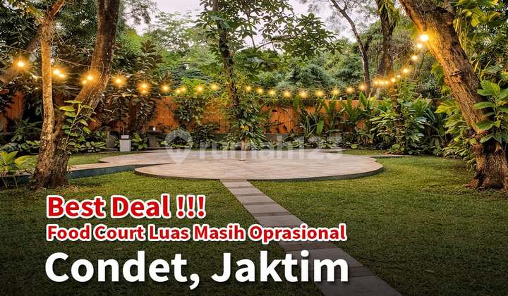 For Sale: Well-Operational Food Court in Condet, East Jakarta
Land Area: 4,350 m2
Building Area: +/- 750 m2
Front Width: 20 m
Land Shape: Pocket (L-shaped)
Electricity: 23,000 Watt
Meeting Hall: +/- 200 m2
Commonly Used for Weddings & Other Gatherings
Business Started from April 2022