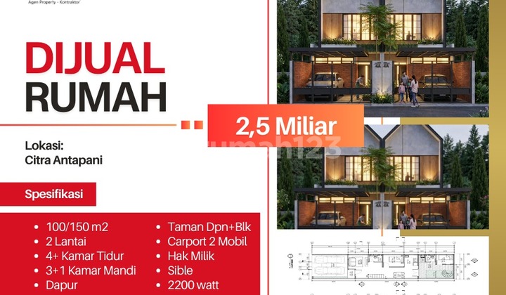 Dijual Rumah Baru Tropis Modern Scandinavian di Antapani Dijual Rumah Baru Tropis Modern Scandinavian di Antapani