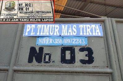  di Pabrik gudang di Jl. Raya Narogong KM 13,5, Gg. Pangkalan 5 No. 03 RT. 002 RW. 01 Kelurahan Ciketing Udik, Kecamatan Bantar Gebang, Kota Bekas, Narogong 2