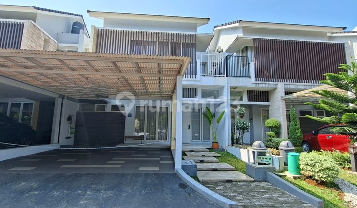 For Sale Water Terrace Cluster House 2 Floors, Land Area 180M2, 4+1 Bedrooms, Carport for 2 Cars, 1Km from Tambun Toll Road, 500M from Living World Grand Wisata Bekasi Mall.