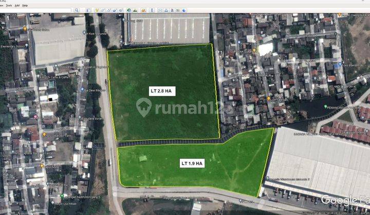 2 Tanah Kavling 28.000m² dan 19.000m² Seberang Marunda Center 1