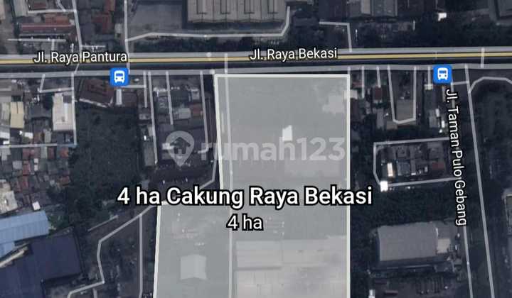 Tanah Jl Raya Bekasi Ujung Menteng Cakung 4ha Hadap Utara