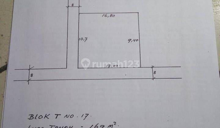 Tanah Kavling Hoek 169m² Taman Nyiur Sunter hadap Barat Selatan 1