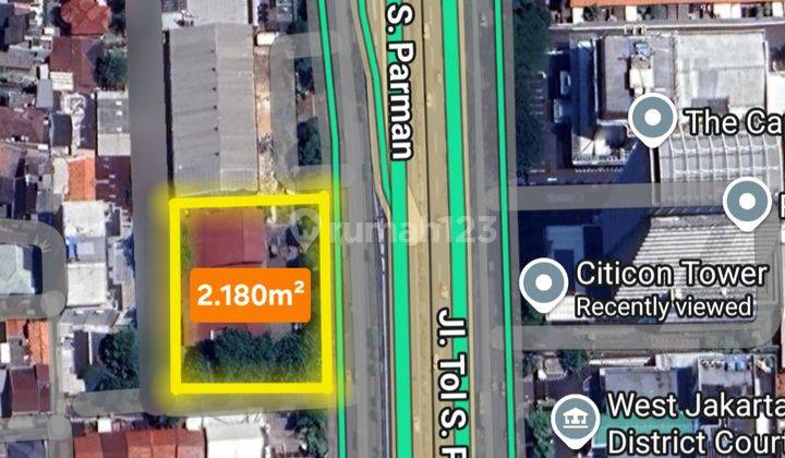 Kavling Komersial Jl Letjen S Parman 2.180m² Palmerah Hdap Timur 2