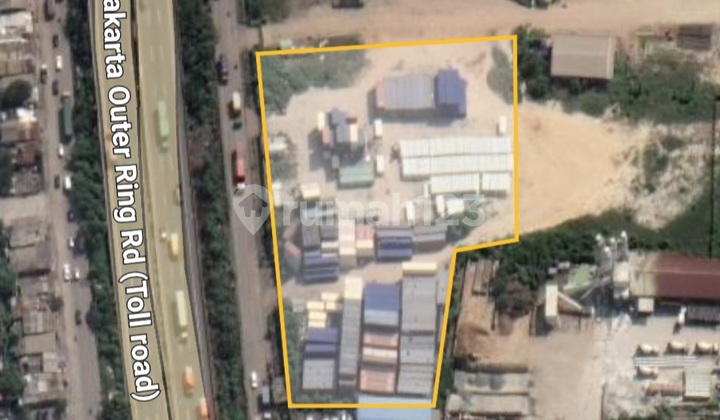 Sewa Tanah Cakung Cilincing 9.000m² Cor Beton Hadap Jalan Tol