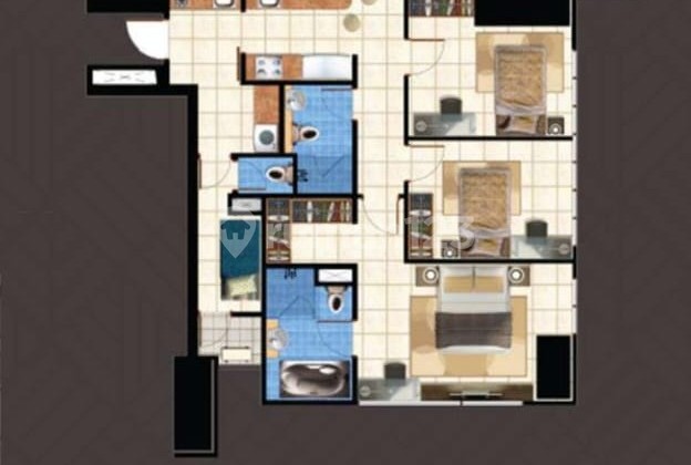 Sea View Apartemen Menara Jakarta 141M² 3Br Tower Azure Private Liftr 2