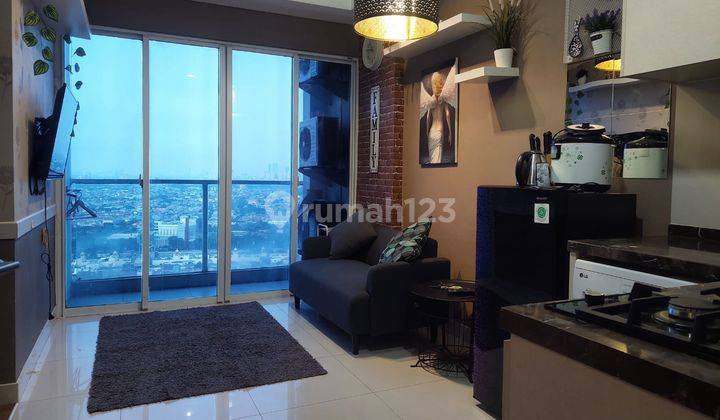 Dijual Apartemen Puri Mansion 2 Kamar Tidur Luas 49m2 Tower Amethyst Furnished Lengkap  1