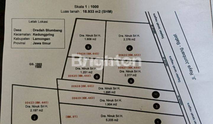 Turun Harga. Kedung Pring Lamongan Tanah Sangat Luas Strategis Cocok Untuk Pabrik Dan Gudang 1